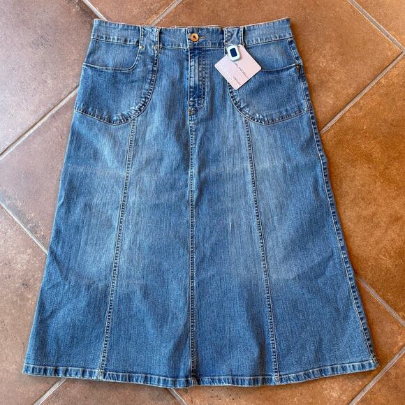 Bandolino Blu Long Denim Midi Panel Skirt NWT Deadstock Retro Vintage(?) size 14 - Picture 7 of 8